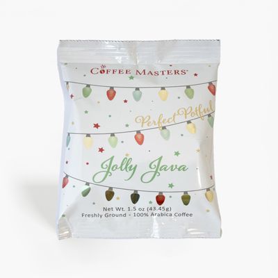 Coffee Masters Jolly Java Christmas Perfect Potfuls 1.5 oz Ground Coffee Packets (12 Pack)