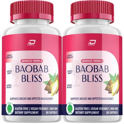 Baobab Bliss Keto Capsules  BaobabBliss Advanced Formula, Boabab Bliss Keto Pills All-Natural Maximum Strength, 800MG Dietary Supplement, Baobab Blis Reviews (2 Pack - 120 Capsules)