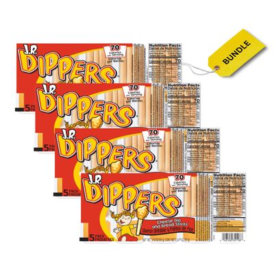 J.R. Dippers Cheese Dip & Breadsticks; Pretzel Sticks 4 Pack; 20 Count (J.R. Dippers Bread Sticks)