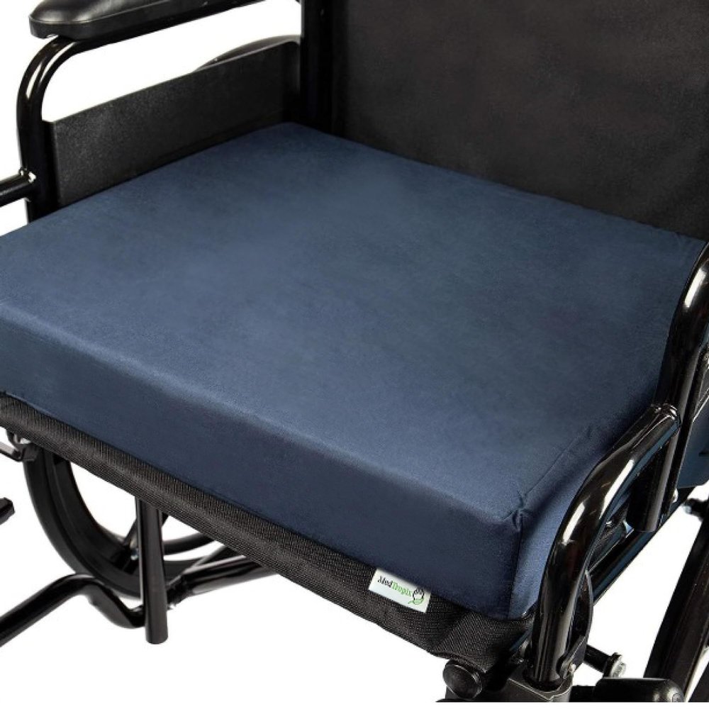 Medtropix Wheelchair Cushions for Elderly, Comfortable Thick Memory Foam Wheelchair Cushion, Chair Cushion for Seniors - Pressure Relief, Water Resistant Washable Removable Cover