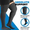 ABSOLUTE SUPPORT Wide Calf Unisex Compression Stockings 20-30mmHg, Plus Size Opaque Compression Socks for Women & Men Circulation, Varicose Veins, Swelling, Lymphedema, Knee Surgery, Black, 2X-Large view 3