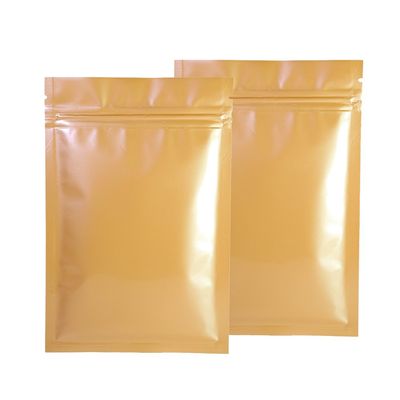 100 Double-Sided Glossy Orange Flat Foil Zip Top Sample Food Safe Packaging Powdered Storage Bags (0.5oz, Glossy Orange)