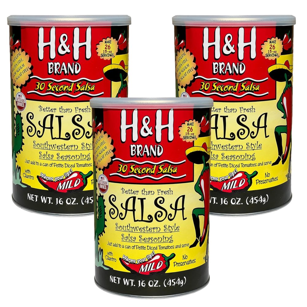 30 Second Salsa Mix Seasoning - Mild (3-Ea. 16-oz Cans, 48-oz Total, Makes 78-Batches of Salsa, 1.00-Each. Southwestern Style)