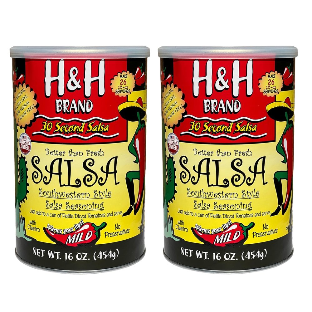 30 Second Salsa Mix Seasoning - Mild (2-Ea. 16-oz Cans, 32-oz Total, Makes 52-Batches of Salsa, 1.06-Each. Southwestern Style)