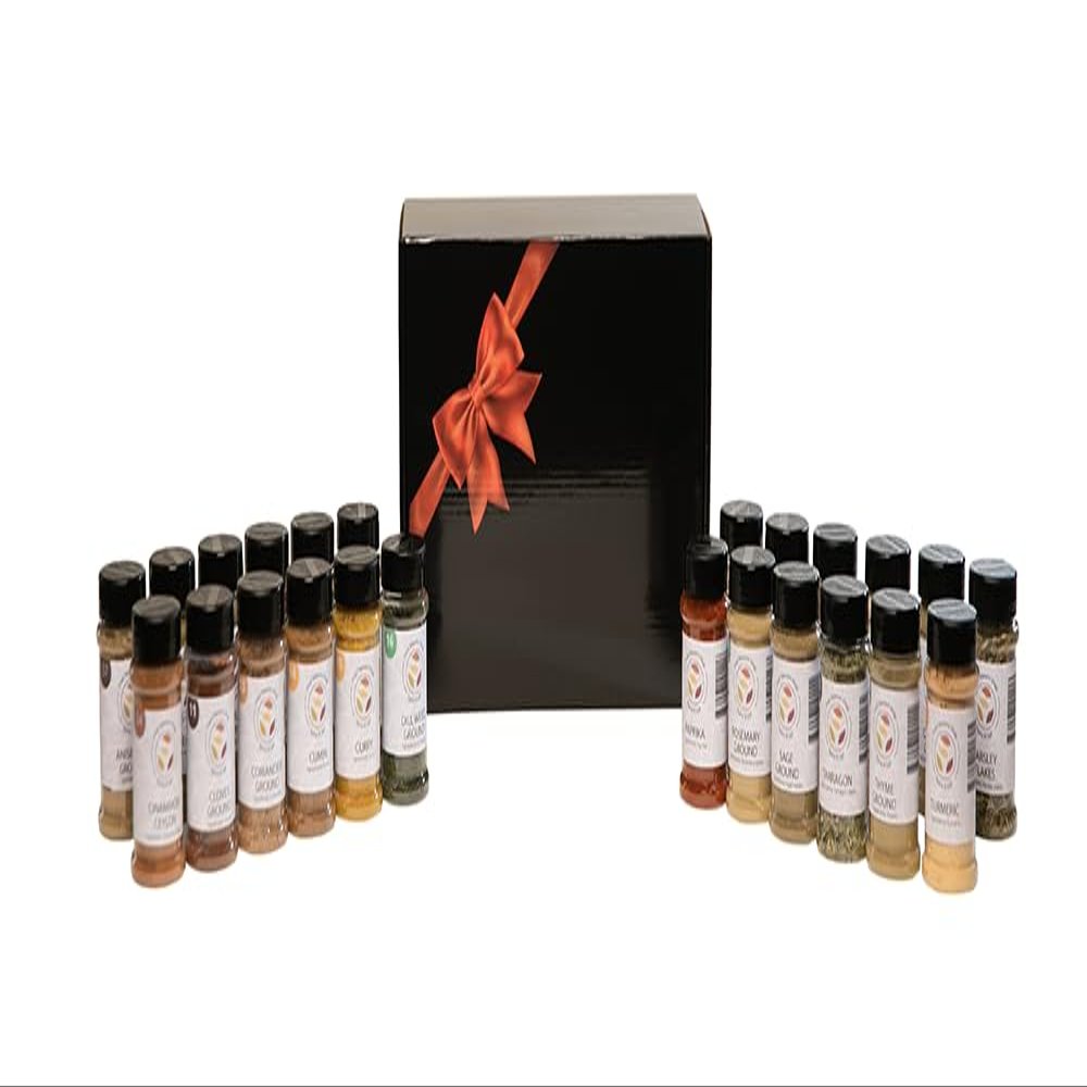 Gourmet Spices and Seasonings Gift Set, 24 Jars