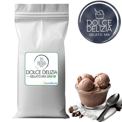 Dolce Delizia Gelato Mix 250 Vegan, Sugar Free (Hot & Cold Process) (2.0 kg)