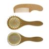 BIUDECO 3pcs Newborn Hair Brush Set Cradle Cap Brush Detangling Comb Natural Wool Wooden Handle Scalp Care view 1
