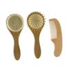 BIUDECO 3pcs Newborn Hair Brush Set Cradle Cap Brush Detangling Comb Natural Wool Wooden Handle Scalp Care view 4