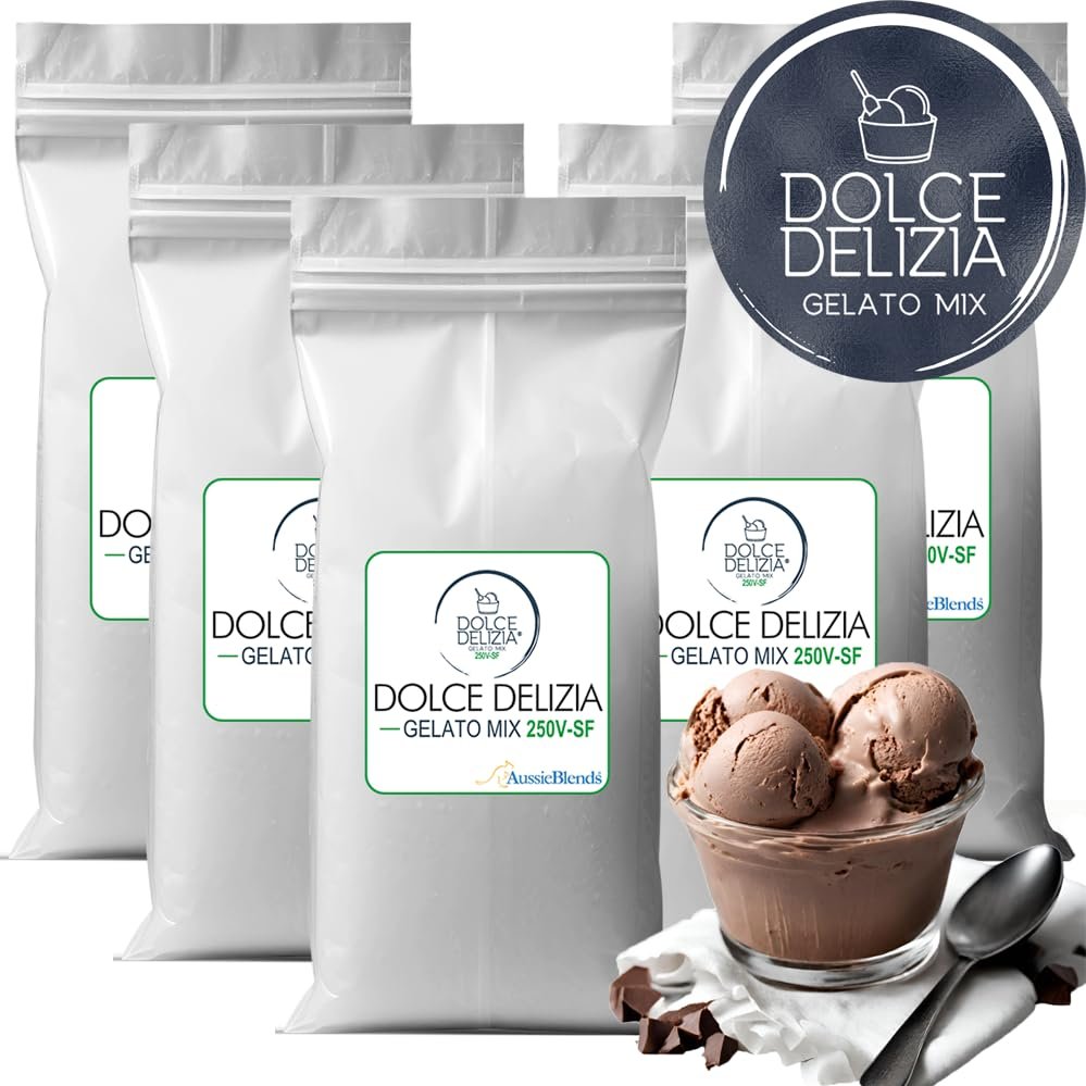 Dolce Delizia Gelato Mix 250 Vegan Sugar Free (Hot & Cold Process) (5 x 2.0 kg)