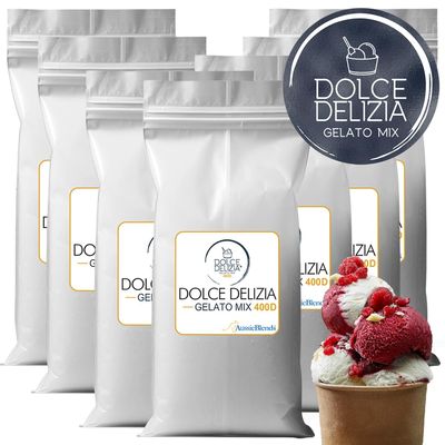 Dolce Delizia Gelato Mix 400 Dairy Base Complete (Full Base) (Hot & Cold Process) (7 x 1.6 kg)
