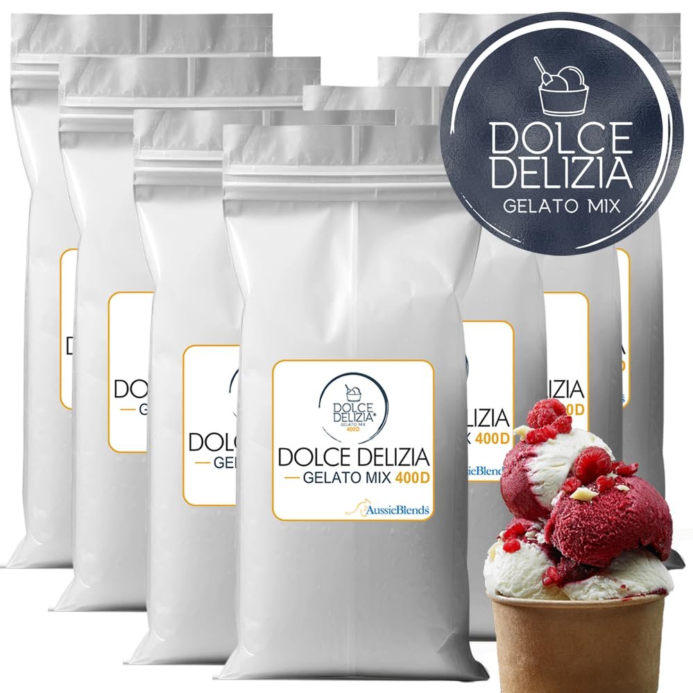 Dolce Delizia Gelato Mix 400 Dairy Base Complete (Full Base) (Hot & Cold Process) (7 x 1.6 kg)