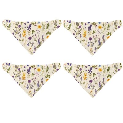 Qehuruxo Purple Floral 4 Pack Adult Bibs for Eating Reusable Drool Bib Waterproof Dining Clothing Protector Geriatric Supplies Easy Clean Large Bib for Elderly Dining