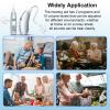 Rechargeable Hearing Aids for Adults and Seniors 8 Channel Digital Small BTE Design with Noise Cancellation, Include Magnetic Contact Charging Dock (Pair, Grey) view 3