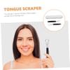 COOLHIYA 1 Set Stainless Steel Tongue Cleaners Oral Care Tongue Scraper for Bad Breath Household Includes Black Scrapers view 4