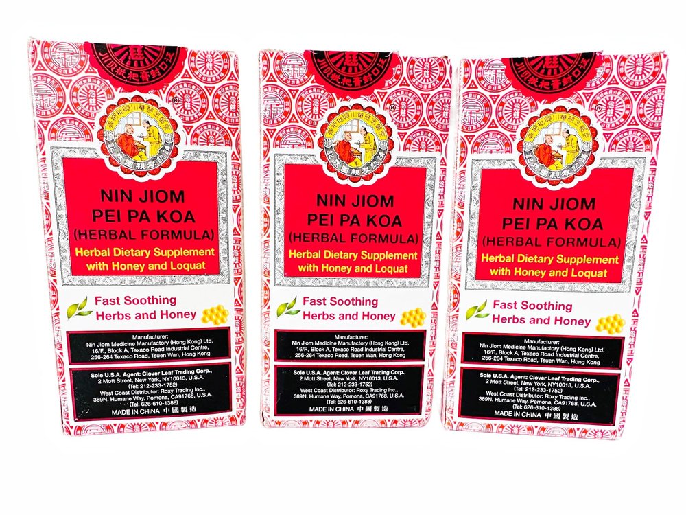 3 Packs 150ml Nin Jiom Pei Pa Koa Herbal Cough Syrup in Sprout Talk's Box