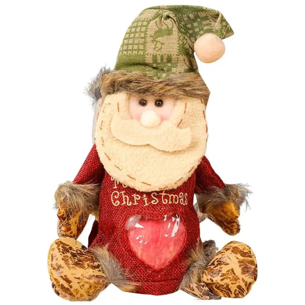 1PC Christmas Gift Bags Zipper Design, Christmas Treat Bags 3D Santa Claus Christmas Gift Bags, Reusable Christmas Bags for Presents, Candy, Fruit