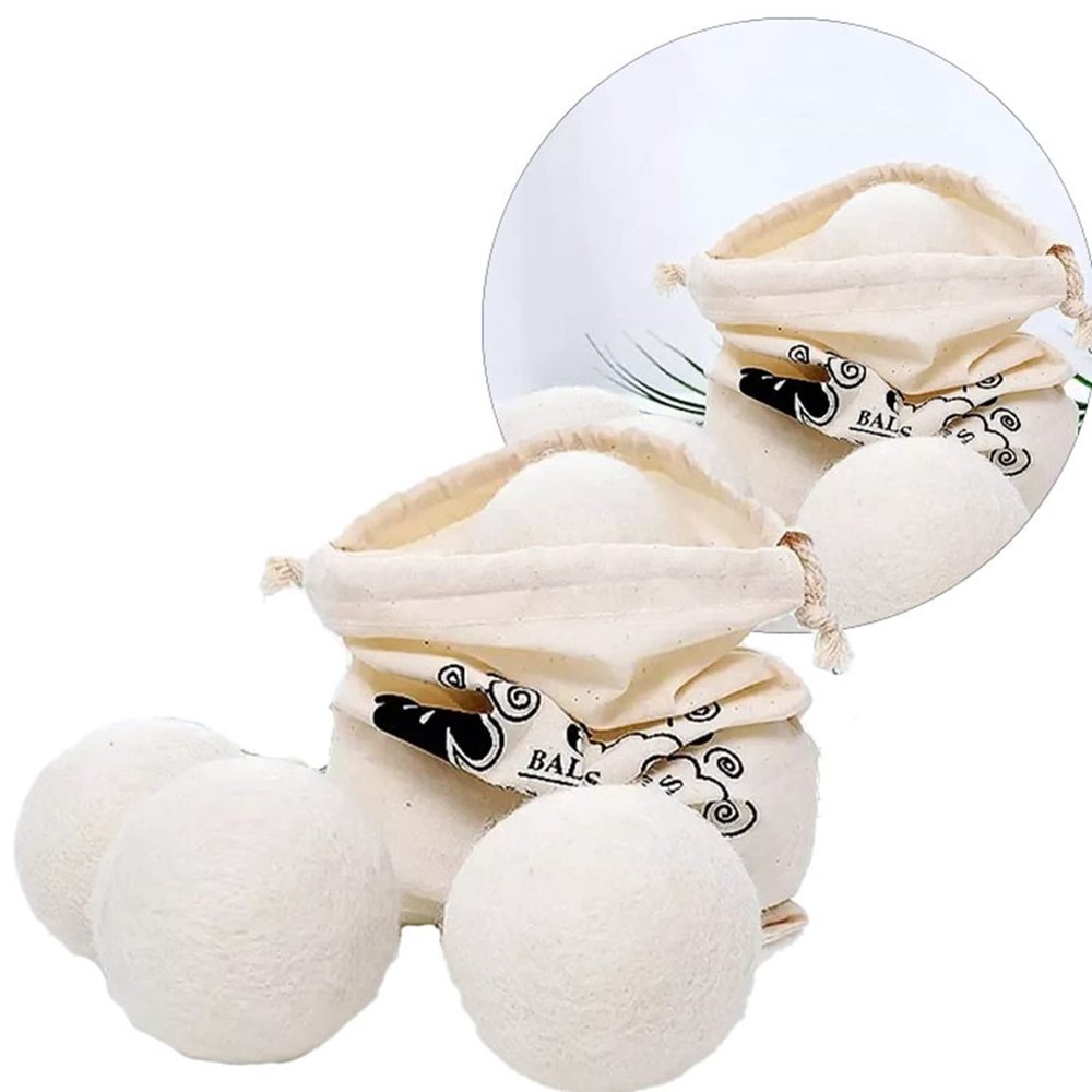TYTOGE 6PCS Wool Laundry Balls Reusable Fabric Softener Wool Dryer for Speeding Up Dry Time