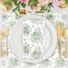 100PCS Green Floral Napkins Disposable Hand Towels for Bathroom 3 Ply Greenery Paper Napkins Decorative Flower Guest Napkins Chinoiserie Napkins for Wedding Bridal Shower Birthday Spring Party view 4