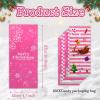 100 Pcs Pink Christmas Cellophane Treat Bags with Twist Ties,Merry Christmas Elk Snowman Snowflake Party Favor Bag Goody Candy Bag Cookies Snack Gift Bag for Kid Christmas Baby Shower Birthday Party view 2