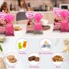 100 Pcs Pink Christmas Cellophane Treat Bags with Twist Ties,Merry Christmas Elk Snowman Snowflake Party Favor Bag Goody Candy Bag Cookies Snack Gift Bag for Kid Christmas Baby Shower Birthday Party view 3