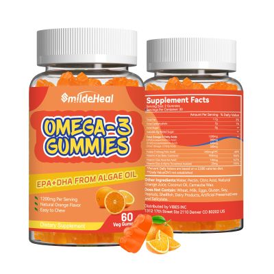 2 Pack Omega 3 Gummies Supplement 1000mg, High Absorption DHA & EPA, Heart, Brain & Joint Support, Extra Strength Fish Oil Omega 3 Gummies Vitamins, 120 Count