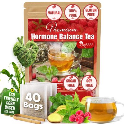 TOG999 Red Raspberry Leaf Tea Bags, Spearmint, Nettle & Ginger, 40 Count