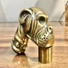 37-Inch Wooden Walking Stick with Brass Dog Bull Handle, Unisex Mobility Cane view 4