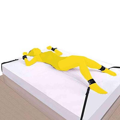 Sex Tie Downs Straps Under Mattress for Adult Play King Bed Restraint Kit for Couples Queen Size Bed Ankles and Wrist Restraints Spreader Bar Blindfold and Hand Ties Sex Handcuff for Bedroom Sweater