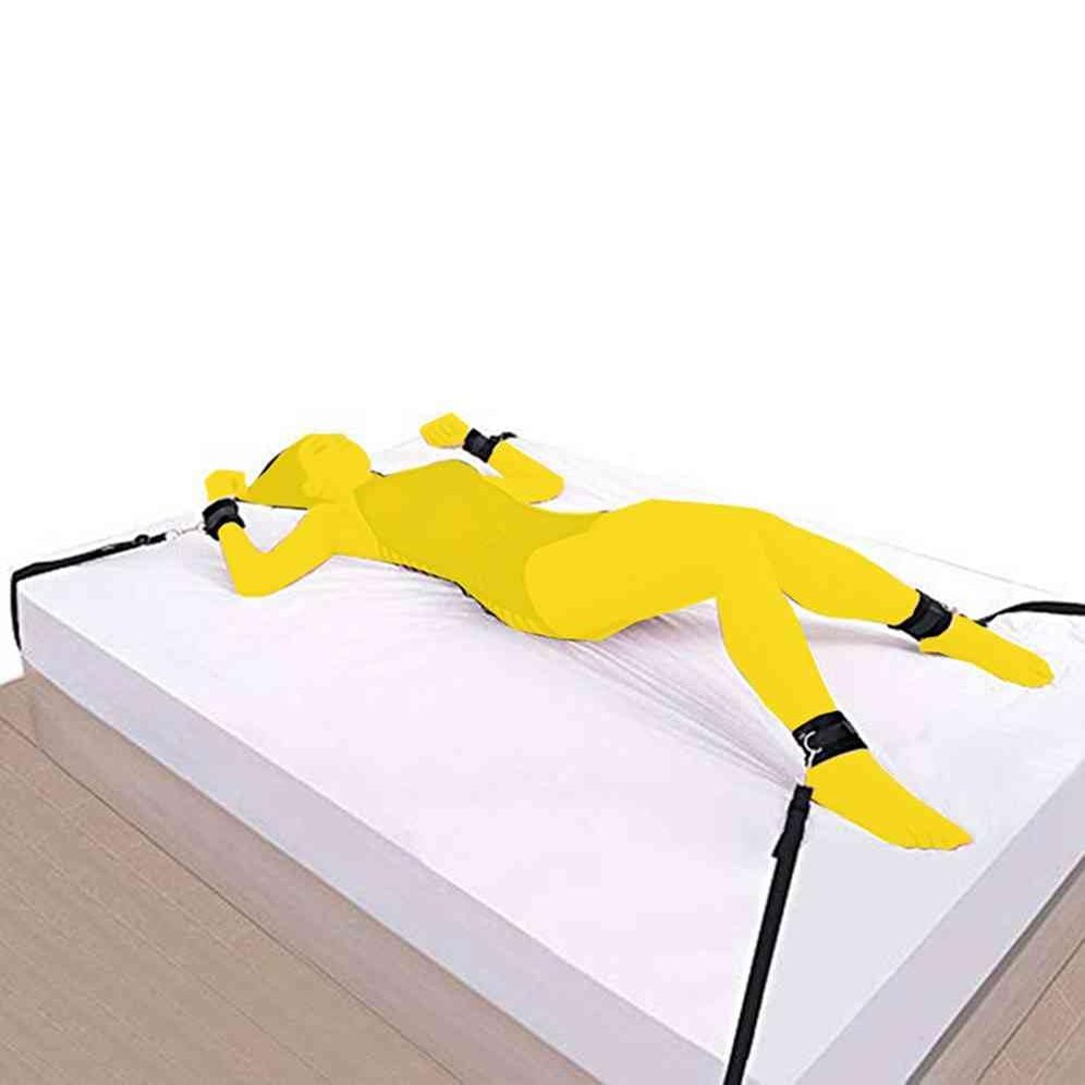 Sex Tie Downs Straps Under Mattress for Adult Play King Bed Restraint Kit for Couples Queen Size Bed Ankles and Wrist Restraints Spreader Bar Blindfold and Hand Ties Sex Handcuff for Bedroom Sweater