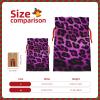 NONHAI Christmas Gift Bags Drawstring Wrapping Bags Purple Leopard Xmas Goodie Bags Christmas Burlap Treat Bags for Christmas Presents Holiday Party Supplies Favors Bag view 2