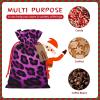 NONHAI Christmas Gift Bags Drawstring Wrapping Bags Purple Leopard Xmas Goodie Bags Christmas Burlap Treat Bags for Christmas Presents Holiday Party Supplies Favors Bag view 4