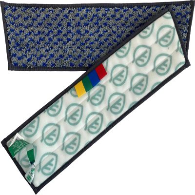 ABENA Scrubbing Mop Head Replacement | Pack of 5 Grey Microfiber Flat Mop Heads | 40cm Long, Velcro Fixing, Suitable for Hard Floors