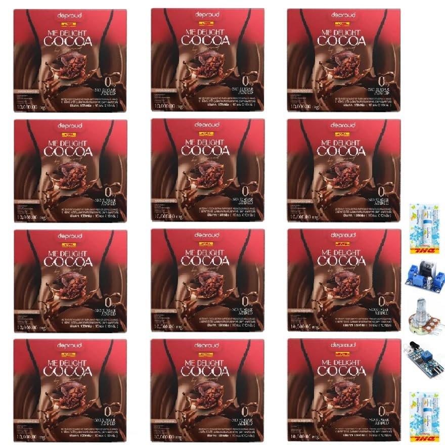 Deproud MeDelight Cocoa Delicious Intense Much Mellow Fruit Snack 10 Sachets/Box (10 Grams x 10 Sachets) Set 12 D351 By Thaigiftshop [Get Free Tomato Facial Mask]