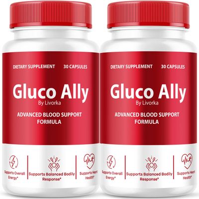 (2 Pack) Gluco Ally Capsules, Official Gluco Ally Advanced Formula, Gluco Ally Pills, Gluco Ally Maximum Health Formula and Wellness, Gluco Ally Support Pills Reviews, 60 Capsules for 2 Months