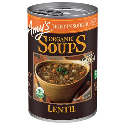 Amy's Soup Lentil Light Sodium Organic 14.5 oz (Pack of 12)