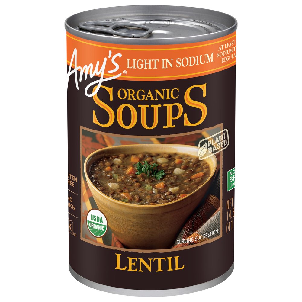 Amy's Soup Lentil Light Sodium Organic 14.5 oz (Pack of 12)