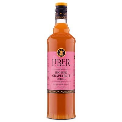 Liber & Co. Rio Red Grapefruit Syrup - 60% Texas Grapefruit Juice & Cold-Pressed Essential Oils - Perfect for Palomas, Hemingway Daiquiris & Tequila Cocktails - Makes 50 Drinks (25.4 oz)