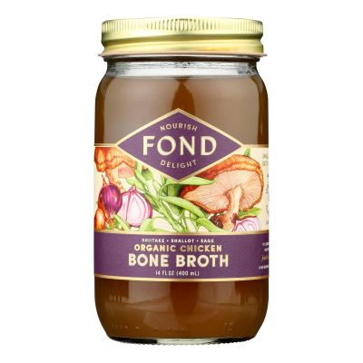 Fond Bone Broth Shiitake Chicken Broth Organic 14 fl oz (Pack of 4)