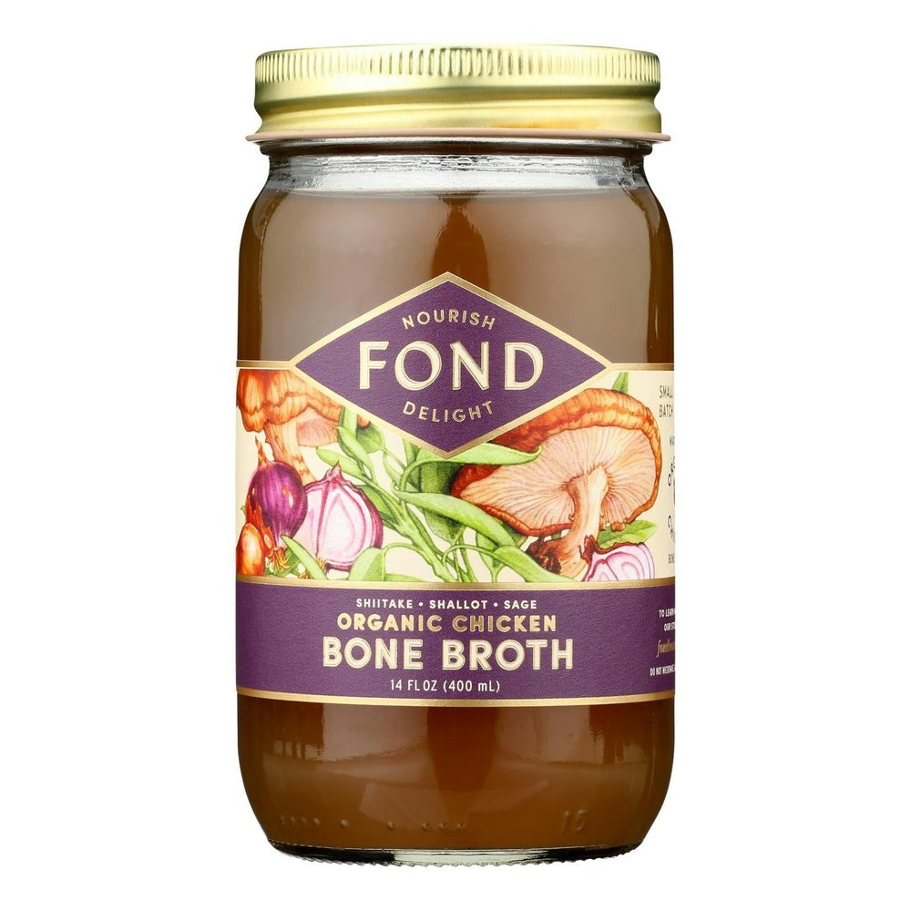 Fond Bone Broth Shiitake Chicken Broth Organic 14 fl oz (Pack of 4)