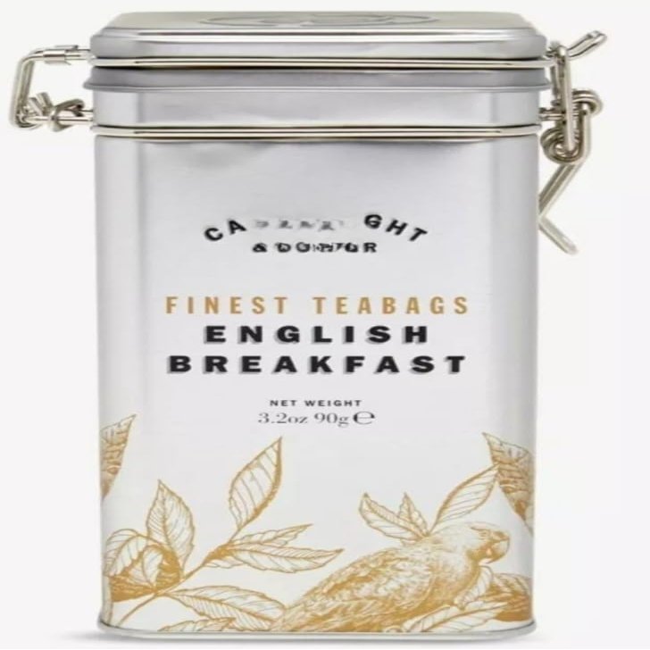 Catwrightt English Tea Tin Holiday Gifts Boss Coworkers Loved Ones (90g, English Breakfast Silver Tin)