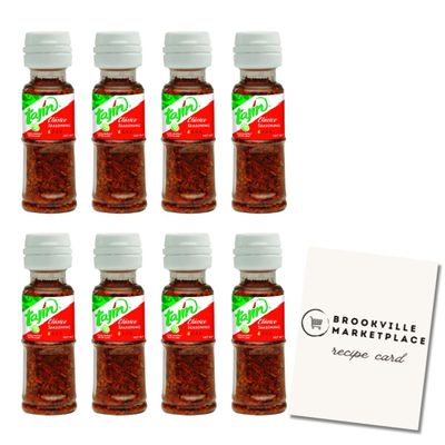 8 Mini Tajin Classic Seasoning with Lime, Chili & Salt  with Free Recipe Card  Vegan, Gluten-Free, Mexican Chili Pocket-Sized for Travel, Perfect for Fruits, Snacks, Cocktails