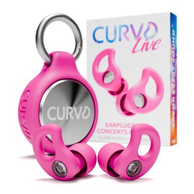 CURVD Live Stylish High-Fidelity Concert Earplugs, Festivals & Live Events 19 dB Noise Reduction, 5 Tip Sizes & Carry Case