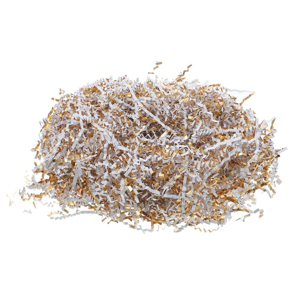 BUTIFULSIC 5packs Gold Crinkle Cut Shred Paper Filler for Gift Boxes and Baskets Each for Weddings Birthdays Christmas and Special Occasions
