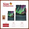 QASNLU Northern Lights Painting print Christmas pull string flax bag with tag party gift bag.Wedding festival packaging view 4