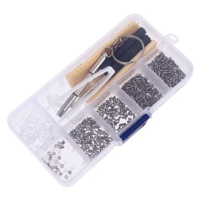 COOLHIYA Eyewear Repair Kit Screws Precision Tools for Glasses and Sunglasses Includes Nose Pads for Home and Professional Use Compact Storage Box for Easy Organization