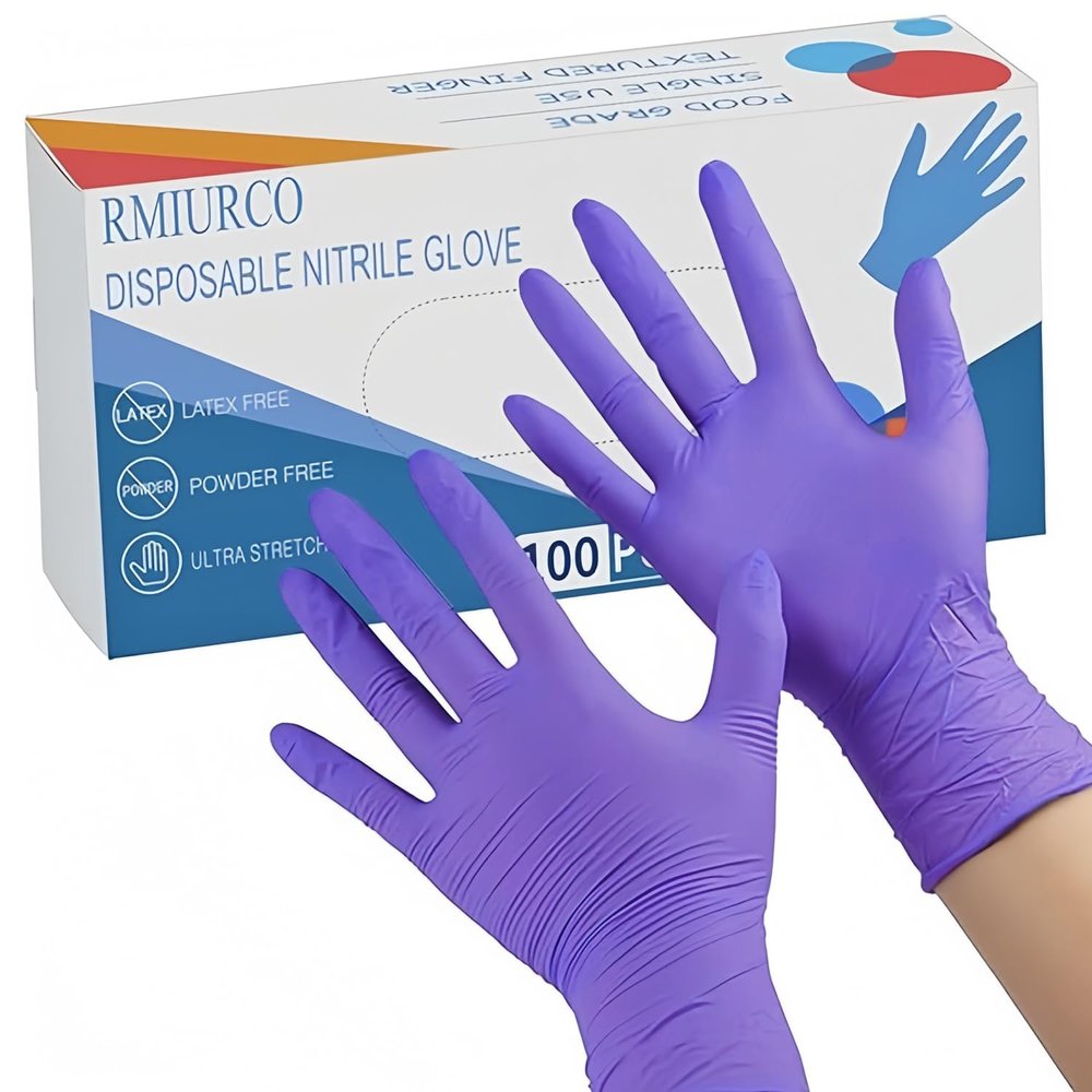 RMIURCO Disposable Nitrile Gloves, Kid Nitrile Glove, Latex Free Powder Free Glove- for Cooking, Painting, Cleaning- 100 PCS