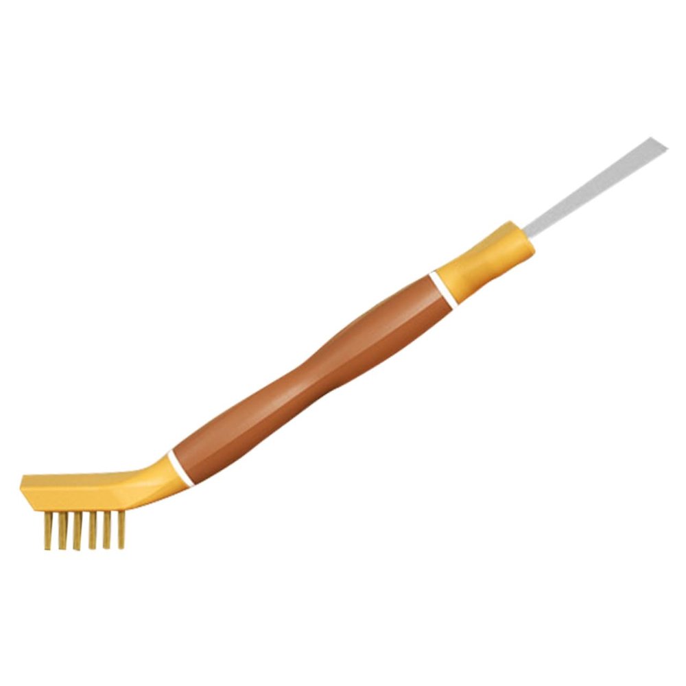 Hoement Multi-Functional Kitchen Cleaning Scraper Stainless Steel Double-Headed Brush for Stubborn Stains Gas Stoves Pans and Utensils Portable and Durable Kitchen Tool