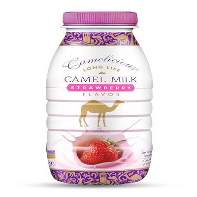 Camelicious Camel Milk 210 ML Bottle | 6 Bottles | Pure, Non-GMO, Dairy Alternative (210 ML, Strawberry)