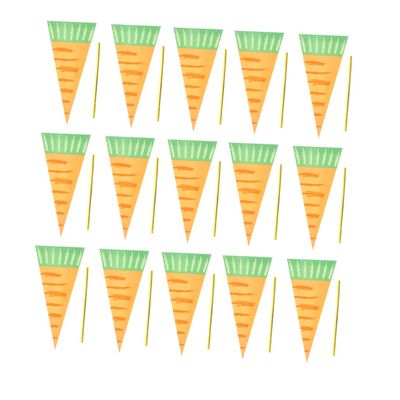 BCOATH 150pcs Carrot Cone Shaped Treat Bags Plastic Candy Bags for Parties for Homemade Cookies and Fun Food Packaging for Boys and Girls and Celebrations