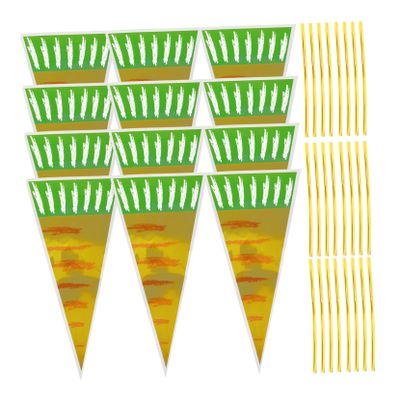 ORFOFE 100pcs Cone Candy Bags with Ties Popcorn Wrapping Bags for Party Favors Festivals and for Cookies Lollipops and Snacks